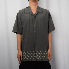 画像2: PERRY ELLIS ドット柄 シルク×コットン オープンカラーシャツ XL (2)