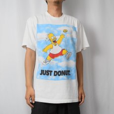 画像2: 90's THE SIMPSONS USA製 "JUST DONUT." パロディプリントTシャツ L (2)