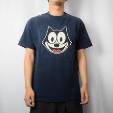 画像2: 90's FELIX USA製 キャラクタープリントTシャツ NAVY M (2)