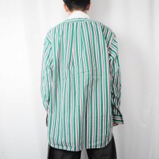 画像3: 90's Ralph Lauren "The Big Shirt" マルチストライプ柄 コットンボタンダウンシャツ L (3)