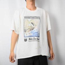 画像2: 90's USA製 "Mississippi Coastal Clean-Up" 沿岸環境保護団体 ペリカンイラストプリントTシャツ XL (2)