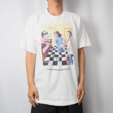 画像2: 90's USA製 "I'd feel naked without my hat!" シュールイラストプリントTシャツ L (2)