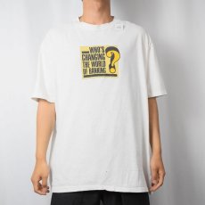 画像3: 80's USA製 "WHO'S CHANGING THE WORLD OF BANKING?" プリントTシャツ XL (3)