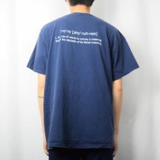 画像4: 2000's "Irony is not concidence." メッセージプリントTシャツ NAVY 2XL (4)