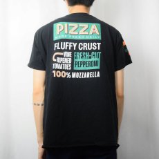 画像4: 7-ELEVEN "BIG BITE PIZZA" コンビニエンスストア ピザプリントTシャツ BLACK (4)