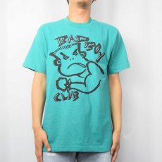 画像3: 90's BAD BOY CLUB USA製 発砲プリントTシャツ GREEN L (3)