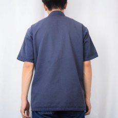 画像3: 80〜90's BEN DAVIS USA製 ハーフジップ ワークシャツ NAVY M (3)