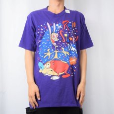 画像2: 90's The Ren and Stimpy Show USA製 ニコロデオン キャラクタープリントTシャツ L (2)