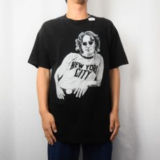 画像2: 2000's JOHN LENNON ミュージシャンプリントTシャツ BLACK L (2)