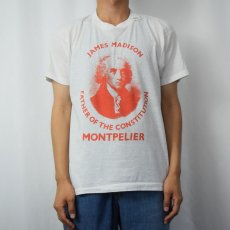 画像2: 80's JAMES MADISON USA製 アメリカ元大統領プリントTシャツ L (2)