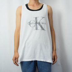 画像2: 90's Calvin Klein USA製 ロゴプリントタンクトップ XL (2)