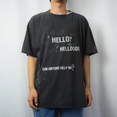 画像2: IBM "HELLO? HELLO? HELLOOOO?" コンピューター企業 ペンキペイントプリントTシャツ BLACK XL (2)