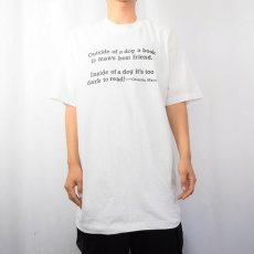 画像2: 90's Groucho Marx USA製 "Outside of a dog..." 名言プリントTシャツ XL (2)