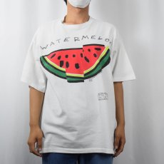 画像2: 90's GRAVITY GRAPHICS USA製 "WATERMELON" スイカプリントTシャツ XL (2)