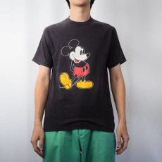 画像2: 80〜90's Disney MICKEY MOUSE USA製 キャラクタープリントTシャツ BLACK M (2)