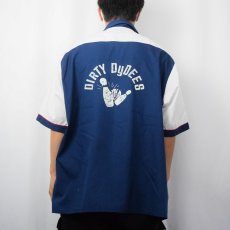 画像4: 70's King Louie USA製 エポレット付き "DIRTY DyDEES" ボーリングシャツ XL (4)