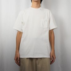 画像2: 90's Hanes 無地ポケットTシャツ L (2)