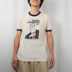 画像3: 80's RODNEY DANGERFIELD USA製 コメディアンプリントリンガーTシャツ M (3)