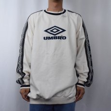 画像2: 90's UMBRO ロゴ刺繍 サイドラインスウェット XL (2)