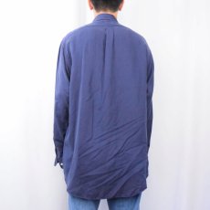 画像3: POLO Ralph Lauren "BLAKE" シルク×リネン ボタンダウンシャツ NAVY M (3)