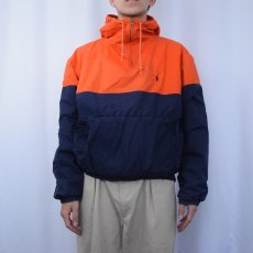 画像2: 90's POLO Ralph Lauren コットン ハーフジップパーカー M (2)