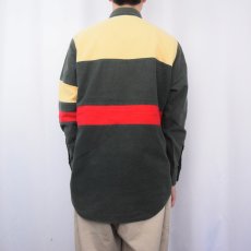 画像3: 90's POLO Ralph Lauren 切り替えデザイン ライトネルシャツ M (3)