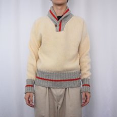 画像2: 90's POLO Ralph Lauren ショールカラー ウールニットセーター M (2)