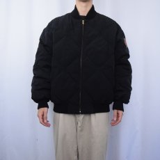 画像2: 80〜90's POLO COUNTRY Ralph Lauren レザーパッチ付き  キルティングダウンジャケット BLACK L (2)