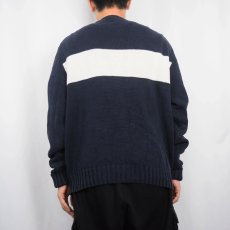 画像3: POLO Ralph Lauren ロゴ刺繍 コットンニットセーター NAVY L (3)