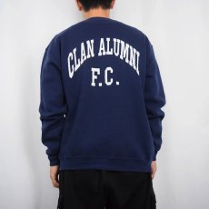 画像4: 80's RUSSELL ATHLETIC USA製 "CLAN ALUMNI F.C." 前V プリントスウェット NAVY L (4)