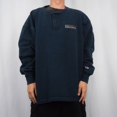 画像2: 90's Champion USA製 ヘンリーネック 鹿の子スウェット XL (2)