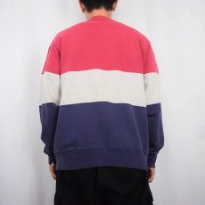 画像3: 90's Champion USA製 前V 切り替えデザイン ロゴ刺繍スウェット XL (3)