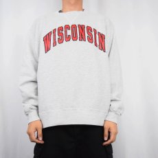 画像2: 90's Champion USA製 前V "WISCONSIN" プリントスウェット XL (2)