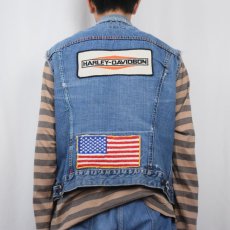 画像4: 70〜80's Levi's "HARLEY-DAVIDSON" ワッペン付き カットオフデザインデニムベスト (4)