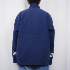 画像3: 90's adidas ロゴ刺繍 コットン×ナイロン ジャケット NAVY M (3)