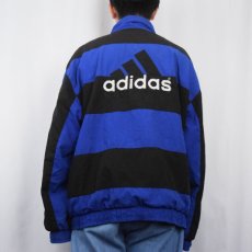 画像3: 90's adidas EQUIPMENT ボーダー切り替え ポリエステル×コットン ジップジャケット L (3)