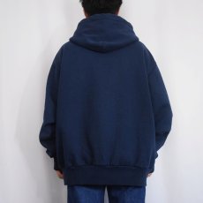 画像3: 90's CAMBER USA製 裏サーマル スウェットジップパーカー NAVY 2XL (3)