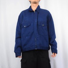 画像2: 50's〜 INDUSTRIAL Unform Co. チェック柄ライナー ワークジャケット NAVY (2)