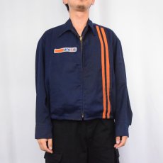 画像2: 60〜70's BOSS "UNION76" パッチカスタム ワークジャケット NAVY M (2)