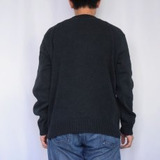 画像3: POLO Ralph Lauren ロゴ刺繍 コットンニットセーター BLACK L (3)