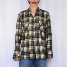 画像2: 70's Dickies チェック柄 プリントネルシャツ M (2)