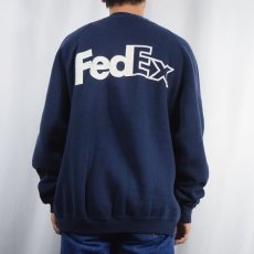 画像4: 90's FedEx USA製 企業ロゴプリントスウェット NAVY XL (4)