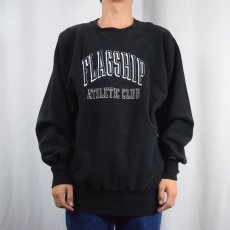 画像2: 90's Champion REVERSE WEAVE USA製 "FLAGSHIP ATHLETIC CLUB" プリントスウェット BLACK XL (2)