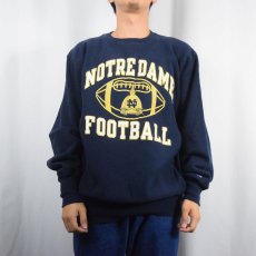 画像2: 90's Champion REVERSE WEAVE USA製 "NOTRE DAME FOOTBALL" プリントスウェット NAVY XL (2)