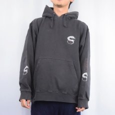 画像3: STUSSY 龍プリントスウェットフーディー L (3)