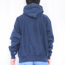 画像3: 2000's Champion REVERSE WEAVE "MIDDLEBURY" プリントスウェットフーディ NAVY L (3)