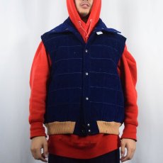 画像2: 70〜80's Sportswear BY COUNTRY TOUCH コーデュロイダウンベスト NAVY XL (2)