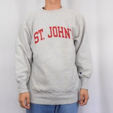 画像2: 90's Champion REVERSE WEAVE USA製 "ST.JOHN'S" プリントスウェット XL (2)