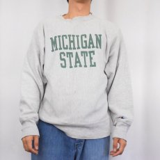 画像2: 80's Champion REVERSE WEAVE USA製 トリコタグ "MICHIGAN STATE" プリントスウェット L (2)