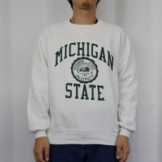 画像2: 90's〜 RUSSELL ATHLETIC USA製 "MICHIGAN STATE" 前V プリントスウェット L (2)